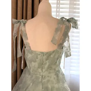 Lulus Glamorous Sweetie Tie-Strap Bustier Midi Dress in Sage Green Burnout thumbnail 7