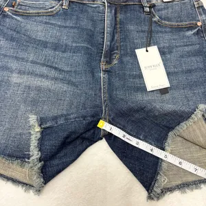 Judy Blue High Waist Women's Frayed Hem Jean Shorts - Dark Blue Size‎ XL thumbnail 4