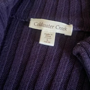 Coldwater Creek Purple Knit Zip Up Long Sleeve Sweater L thumbnail 2