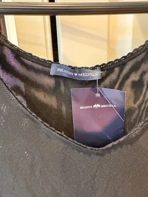 NWT Brandy Melville Mesh Tank Top Double Layer Black S M thumbnail 8