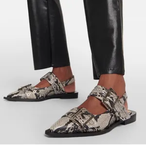 Ganni Wide Welt Buckle Ballerina Flats thumbnail 1