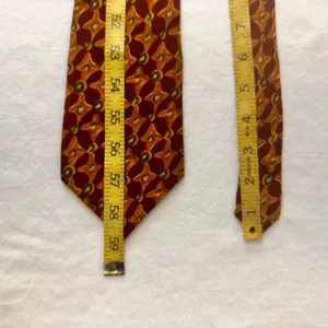 Ralph Lauren Chaps Silk Tie Vintage Geometrics Burgundy Multicolor Necktie thumbnail 6