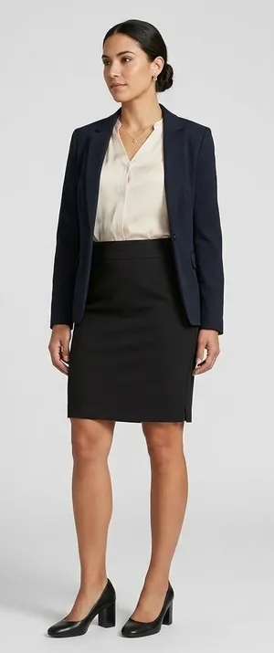 George Black Career Pencil Skirt Size 10 Lined Back Slit thumbnail 1