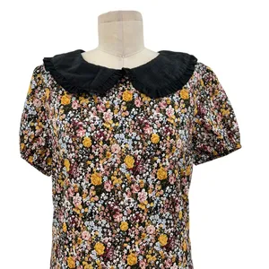 Roolee‎ Floral Print Oversized Collar Neckline Short Sleeve Dress Size Small thumbnail 2