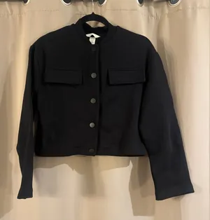 H&M Black Crop Top Utility Jacket for Women thumbnail 1