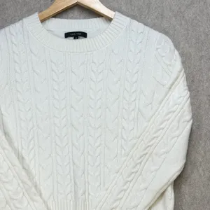 Love Tree Womens Medium Ivory Coquette Preppy Cable Knit‎ Nantucket Sweater thumbnail 1