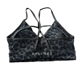Balance Athletica Vitality Womens M Lux Form Sports Bra Panther Black Velvet New thumbnail 3