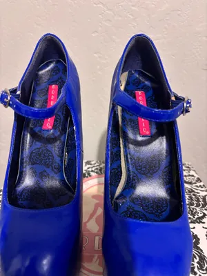 Pleaser Heels Bordello Women's Blue Mary Jane Platform Pumps thumbnail 3