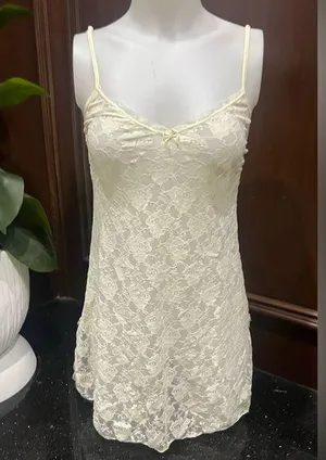Vintage Smart and Sexy sleepwear stretch transparent lace nighty Lace Chemise thumbnail 1
