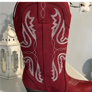 Red Cowgirl Boots Mid Calf Embroidered Western Cowboy Womens 6.5 New in Box thumbnail 3