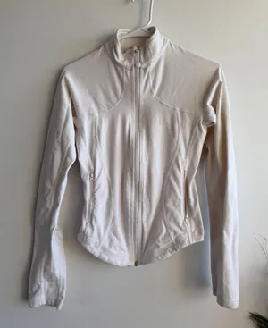 Lululemon Define Jacket Cream Off White Full Zip Slim Fit Yoga Track Jacket thumbnail 1