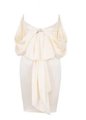 House Of CB NWT AISHA IVORY SATIN STRAPLESS DRESS thumbnail 5