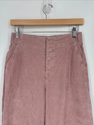 Pact Organic Cotton Pink Wide Leg Corduroy Pants Women's Size Small in Pink thumbnail 2