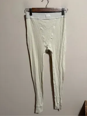 SKIMS Cotton Rib Thermal Leggings in Bone Size Small thumbnail 2
