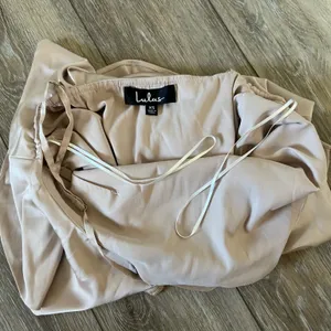 Lulus Spice Twirl Light Beige Satin Mini Dress thumbnail 9