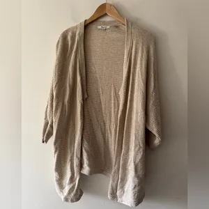 Madewell Seabank‎ Open Front Knit Cardigan Sweater Oatmeal Beige thumbnail 2
