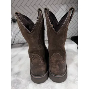 Ariat Groundbreaker Work Boots Men’s 8.5D Brown Steel Toe Pull-On Leather ASTM thumbnail 6