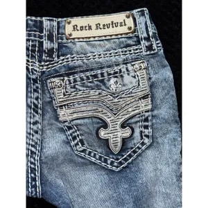 Rock Revival‎ Jeans Womens Blue Janelle Capri Wash Denim Size 25 thumbnail 9