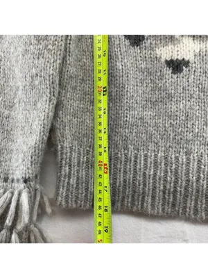 LoveShackFancy Atlas Grey Fringe Sweater Alpaca Size Small thumbnail 6