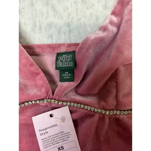 Wild‎ Fable XS Pink Velour Mini Dress with adjustable straps thumbnail 4