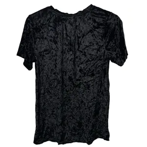 POL Black Crushed Velvet‎ Gothic Boho Top Size Small Blouse Aesthetic Trendy thumbnail 4