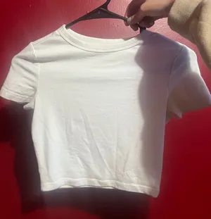 target white crop tee thumbnail 1