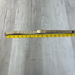 Vintage 80s Gold Silver Tone Metal Hong Kong Disco Fish Scale Belt 34" thumbnail 6
