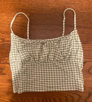 PacSun Green Gingham Crop Top thumbnail 1