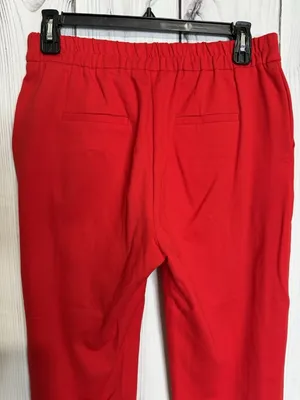 NWT Skies Are Blue Trouser Pants Elastic Waist Red Sz L (34x27) High Rise NEW thumbnail 5