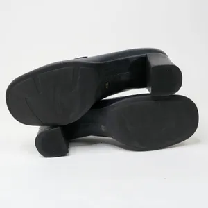 Vintage 90s Bandolino Navy Leather Heeled Loafers thumbnail 5