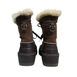Sorel Womens 6 Tivolli III Snow Leather Suede Faux Fur Boot in Brown thumbnail 4