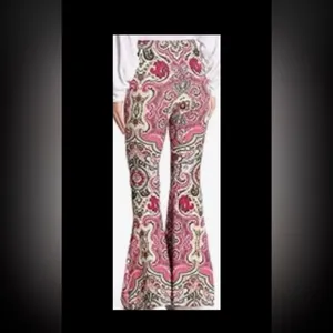 Free People Paisley Design Pull On Stretch Pants. Size Medium thumbnail 3