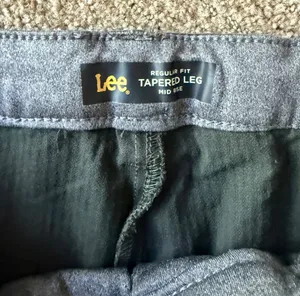 Lee Women's Dark Green Pants Tapered Leg Regular Fit Cotton Button Zip Size 14 thumbnail 3