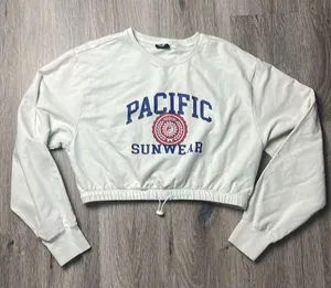 PacSun Pacific Sunwear White Cropped Sweatshirt thumbnail 3