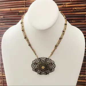 Chico’s Necklace with Gorgeous Lacy Pendant thumbnail 2