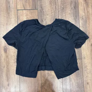 The Upside Track Mesh Crop Performance Black Active Open Back Top Women's L READ thumbnail 3