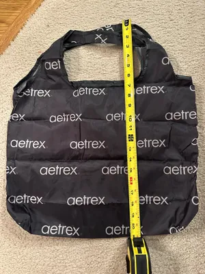 Black Aetrex tote bag/grocery bag. Folds into itself/portable. New without tags thumbnail 2