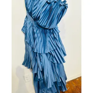 AMUR Dusk Blue Romantic Silhouette Cascading Tiers Strapless Janey Gown size 6 thumbnail 12