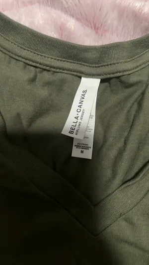 Bella Canvas green v neck  thumbnail 2