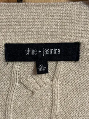 Chloe + Jasmine Cream Cable Knit Button Front Cardigan XL thumbnail 2