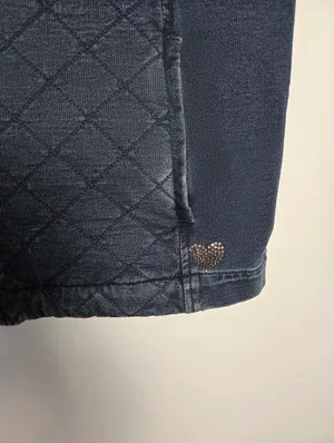 Vintage Quacker Factory Dream Jeannes Quilted Blue Denim Vest 90s Y2K Large thumbnail 6