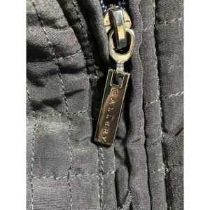 Gallery 1X Quilted Barn Coat Midnight Blue Zip Snap Jacket Plus Size thumbnail 4