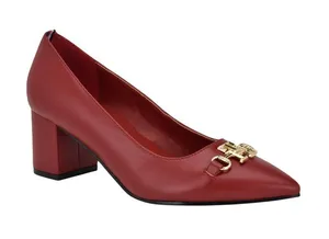 NWT Tommy Hilfiger Womens Nanya Block Heel Pumps TWNANYA Red 7.5M thumbnail 1