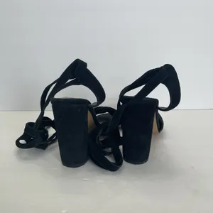 Steve Madden Clary Black Suede Sandals‎ Tie Ankle Strap Heel Womens 9.5 thumbnail 5