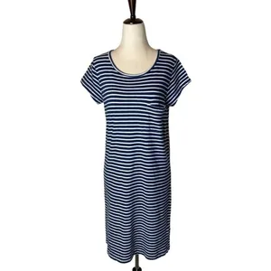 Joie Blue And White Striped Cotton Short Sleeve Pullover Mini T Shirt‎ Dress S thumbnail 2
