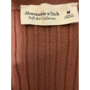 Abercrombie & Fitch Cardigan Womens Medium Brown Ribbed V Neck Button Front Knit thumbnail 7