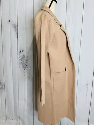 ANRABESS Long Cardigan Women’s Sz L Tan Open Front Duster Sweater Coat Pockets thumbnail 7