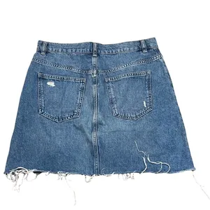We The Free Free People Skirt Womens Size 29 Blue Denim Mini Distressed thumbnail 5