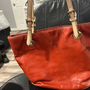 Michael Kors Burnt Orange Leather Tote with Tan Straps thumbnail 1