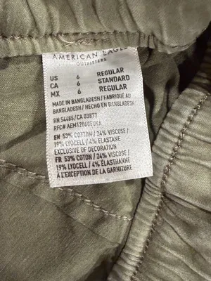 American Eagle Jogger Pants Womens 6 Olive Green Utility Stretch Drawstring thumbnail 5